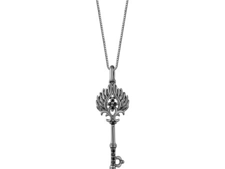 Enchanted Disney Fine Jewelry Black Rhodium Over Sterling Silver with 1 10 CTTW Black Diamonds Maleficent Pendant Necklace Online Hot Sale