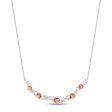 Enchanted Disney Fine Jewelry 14K Rose Gold Over Sterling Silver with 1 5 CTTW Diamonds Belle Necklace For Cheap