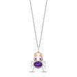 Enchanted Disney Fine Jewelry 14K Rose Gold Over Sterling Silver with 1 10 CTTW Diamonds and Amethyst Ariel Pendant Necklace Hot on Sale