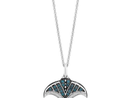 Enchanted Disney Fine Jewelry Sterling Silver with 1 10 CTTW Diamonds and London Blue Topaz Moana Pendant Necklace Online now