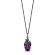 Enchanted Disney Fine Jewelry Black Rhodium Over Sterling Silver and 10K Yellow Gold with 1 10 CTTW Diamonds and Amethyst Ursula Necklace For Discount