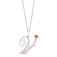 Enchanted Disney Fine Jewelry Sterling Silver and 10K Rose Gold with 1 20 CTTW Diamonds Alphabet  V  Belle Pendant Necklace Online Sale