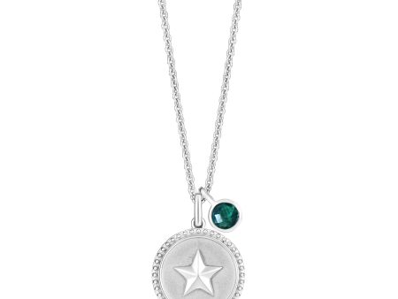 Enchanted Disney Fine Jewelry Sterling Silver with Checkerboard Created Emerald Tinker Bell Pendant Necklace Online