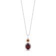 Enchanted Disney Fine Jewelry 14K Rose Gold Over Sterling Silver with 1 10 CTTW Diamonds and Rhodolite Garnet Mulan Flower Pendant Necklace Hot on Sale