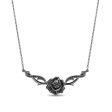 Enchanted Disney Fine Jewelry Black Rhodium Over Sterling Silver with 1 2 CTTW Diamonds Maleficent Necklace For Cheap