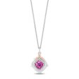 Enchanted Disney Fine Jewelry 14K Rose Gold Over Sterling Silver with 1 10 CTTW Diamonds and Created Pink Sapphire Aurora Pendant Necklace Cheap