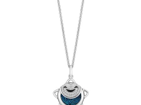 Enchanted Disney Fine Jewelry Sterling Silver with 1 10 CTTW Diamonds Wishing Star Pendant Necklace Online now