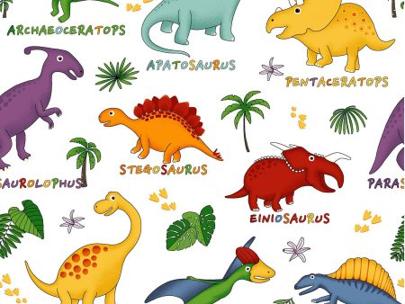 Lost World Dino Dinosaurs Fabric by the yard For Cheap