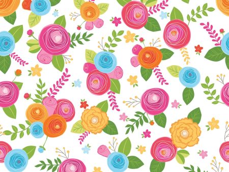 Simply Happy by Dodi Lee Poulsen Roses Floral Fabric by the yard Discount