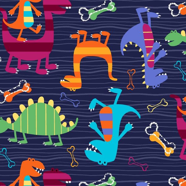 Dino Dudes Dinosaurs Fabric by the yard For Sale