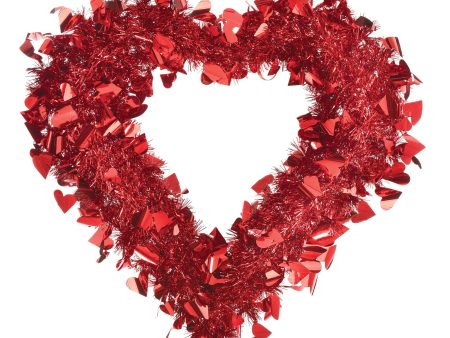 Red Heart Wreath Tinsel Supply