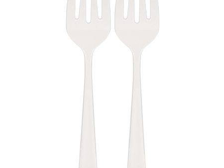 Frosty White Packaged Plastic Serving Forks 2pcs For Discount