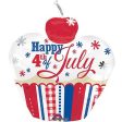 4th Of July Cupcake Supershape Balloon 24in Cheap