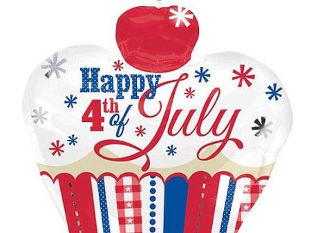 4th Of July Cupcake Supershape Balloon 24in Cheap