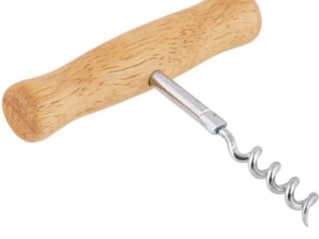 T-Style Wood Handled Stainless Steel Corkscrew For Cheap