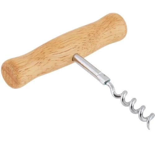 T-Style Wood Handled Stainless Steel Corkscrew For Cheap