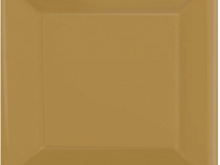 Gold Square Paper Plates 10in, 20pcs Online now