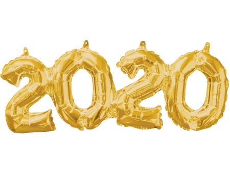 2-0-2-0 Gold Block Phrase Foil Balloon For Discount