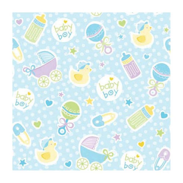 Baby Boy Blue Jumbo Gift Wrap 16ft x 30in Online now