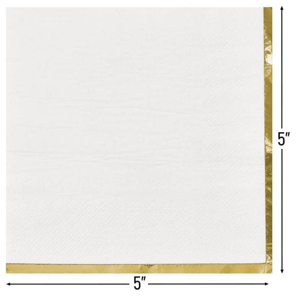 Frosty White with Hot Stamped Beverage Napkin 16count Discount