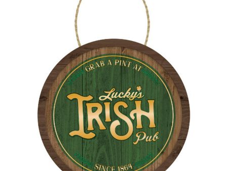 St Patrick Barrel Hanging Sign Decoration For Sale