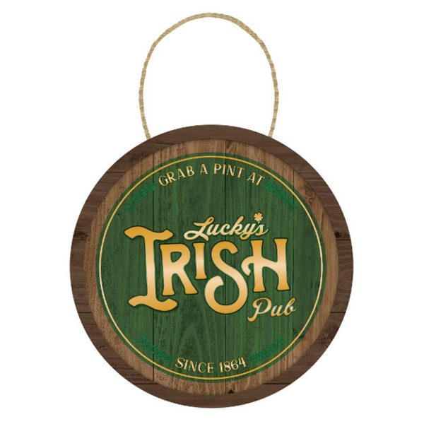 St Patrick Barrel Hanging Sign Decoration For Sale