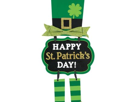 St Patrick Leprechaun Triple Sign 19in x 8.50in Discount