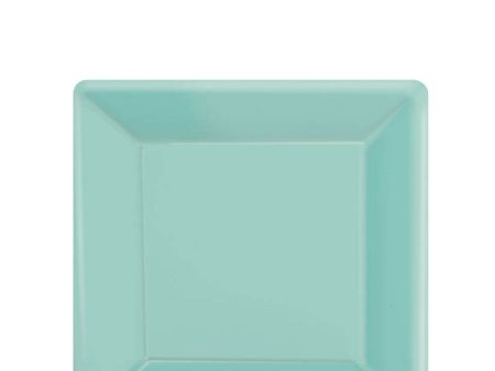 Robins Egg Blue Square Paper Plates 7in, 20pcs Cheap