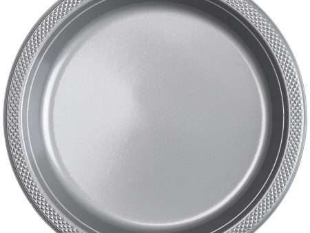 Silver Sparkle Plastic Plates 10.25in, 20pcs Online now