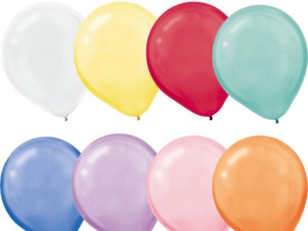 Assorted Pearlized Latex Balloon 12in, 15pcs on Sale