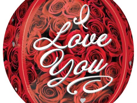 I Love You Roses Orbz Foil Balloon 38x40cm Fashion