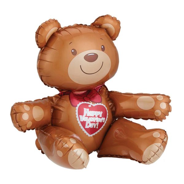 Valentine Sitting Bear Multi Foil Balloon 19x17in For Discount