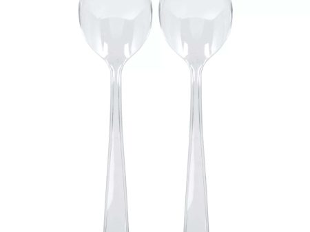 Clear Packaged Plastic Serving Spoons 2pcs For Sale