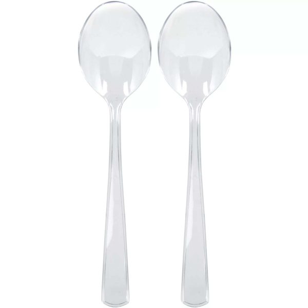 Clear Packaged Plastic Serving Spoons 2pcs For Sale