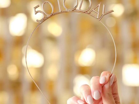 50th Today Golden Age Birthday Headband Fashion