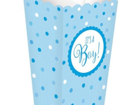 Baby Shower Blue Paper Popcorn Boxes 20pcs Online Hot Sale