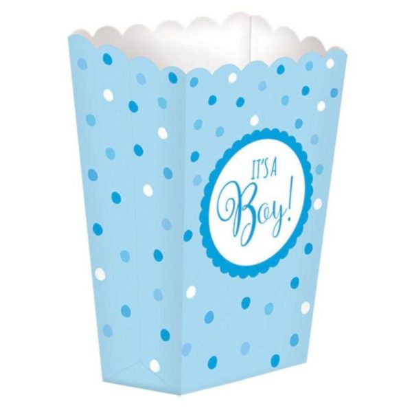 Baby Shower Blue Paper Popcorn Boxes 20pcs Online Hot Sale