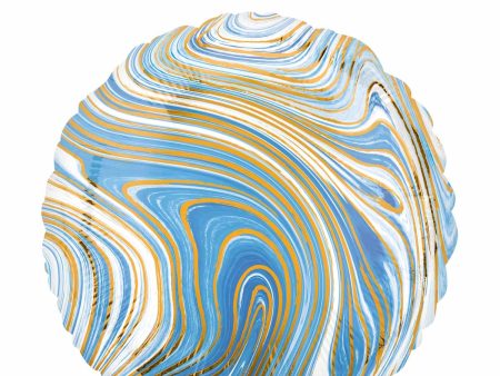 Blue Circle Marblez Foil Balloon 45cm For Cheap