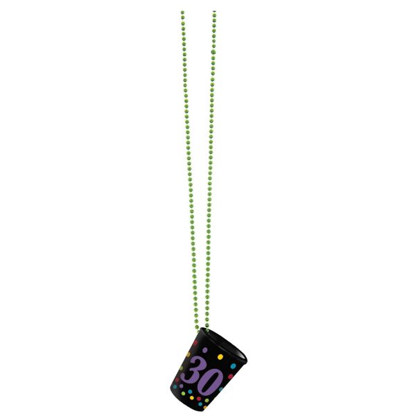 30th Birthday Shot Glass Necklace on Sale