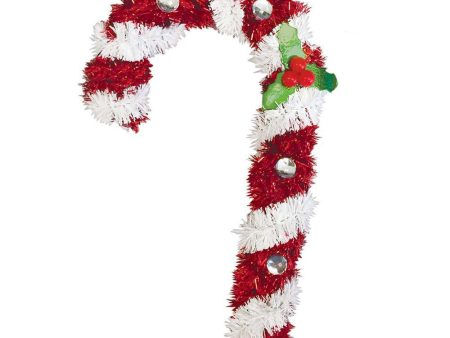 3D Candy Cane Tinsel Decoration 6.50in For Cheap