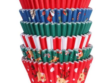 Standard Cupcake Liners - Santa Mix on Sale