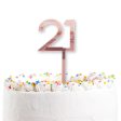 21st Birthday Rose Gold Acrylic Cake Topper For Cheap