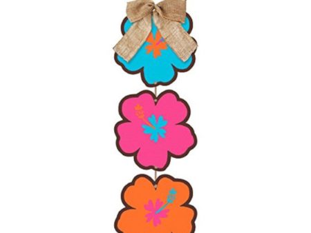 Beachy Blooms Hanging Sign 18in x 6in Discount