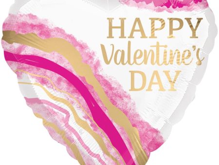 Valentine s Day Watercolor Geode Jumbo Foil Balloon 71cm Online Sale