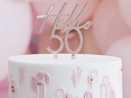 50th Happy Birthday Mini Cake Topper on Sale