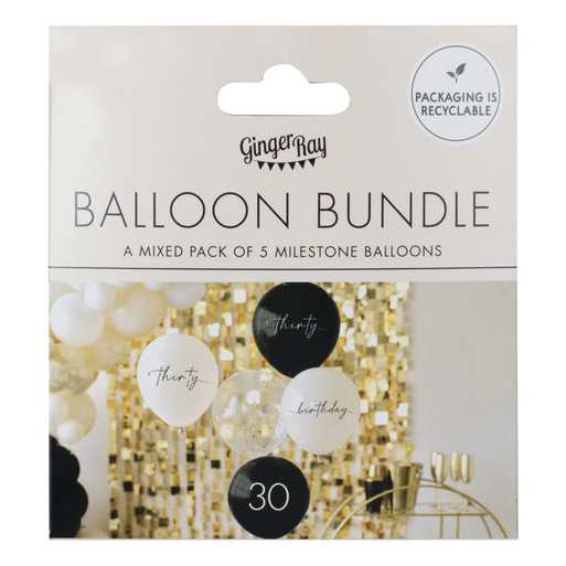 30th Birthday Golden Age Latex Balloons 5pcs Online Hot Sale