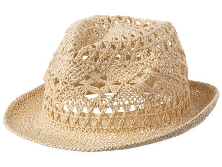 Summer Open Weave Adult Straw Fedora Hat For Cheap