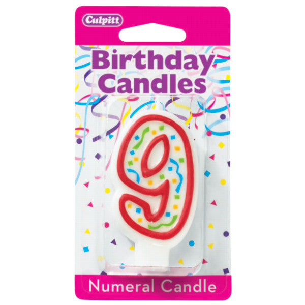 Candles - Numeral 9, 3 H, For Discount