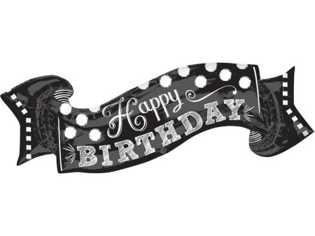 Black & White Chalkboard Birthday SuperShape Balloon Hot on Sale