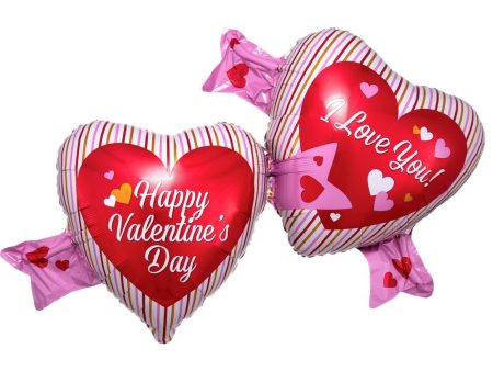 Valentines Day Double Hearts SuperShape Balloon 96x68cm Fashion